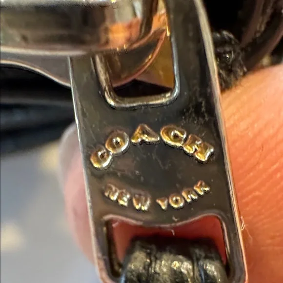 EUC Coach Midnight Black Wristlet with Gold Accents - Picture 6 of 10